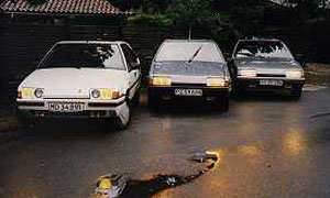 BX19GT'86 white, BX19GT'85 blue, BX19Millesime'92 grey, all have electric sunroof. All cars are from Lars Poulsen in Denmark