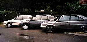 BX19GT'86 white, BX19GT'85 blue, BX19Millesime'92 grey, all have electric sunroof. All cars are from Lars Poulsen in Denmark